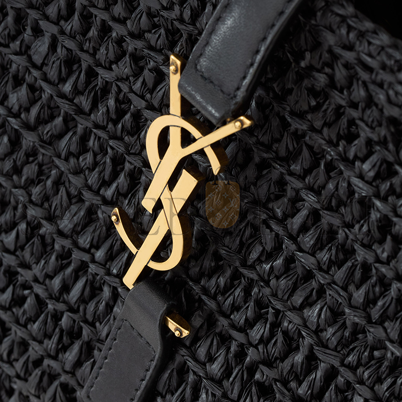 y*l le 5 À 7 S*pple small in raffia and leather 823812gaae01000 (23*22*8.5cm)